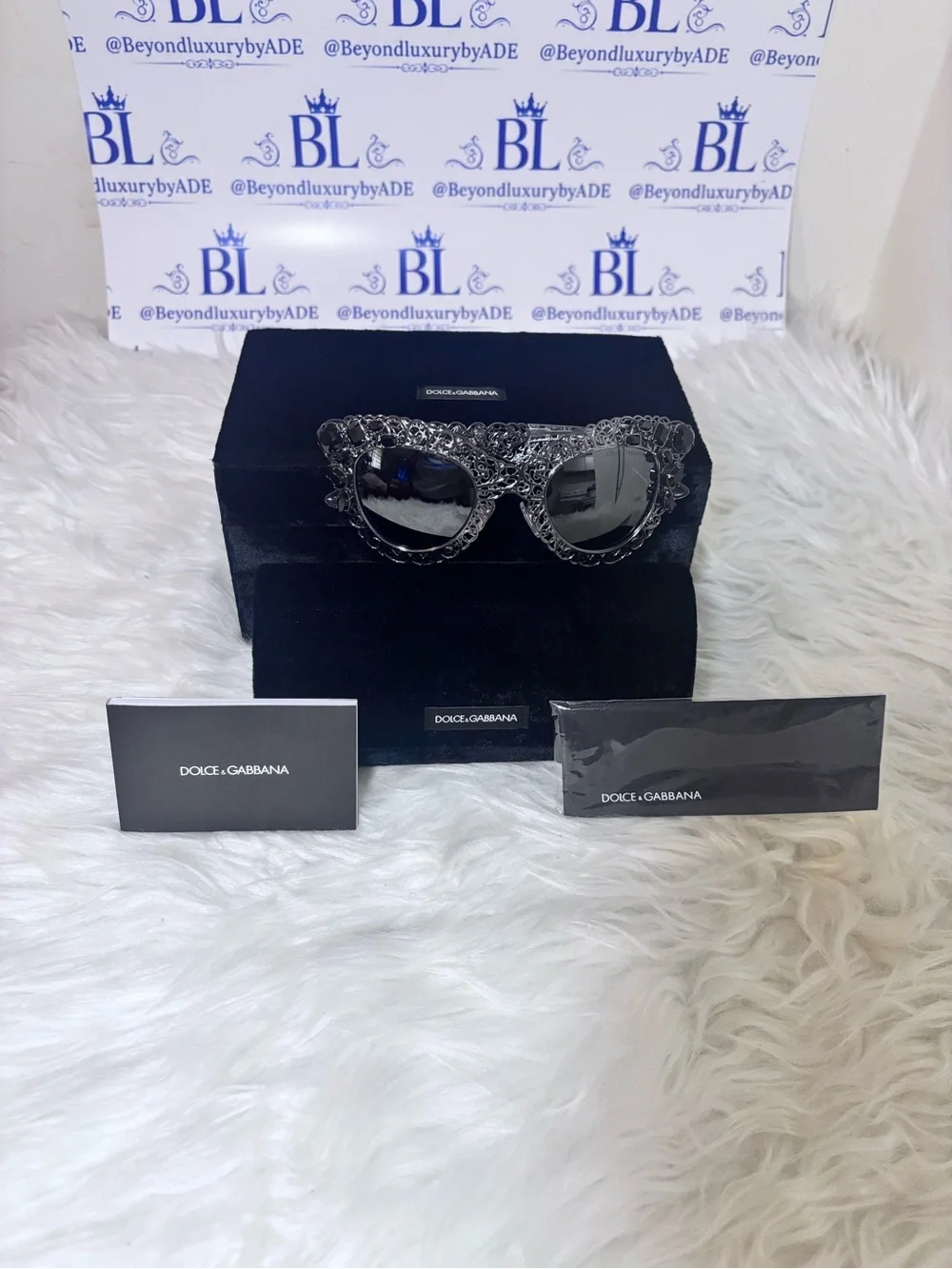 Limited edition Authentic Dolce & Gabbana Filigree Sunglasses Swarovski crystals